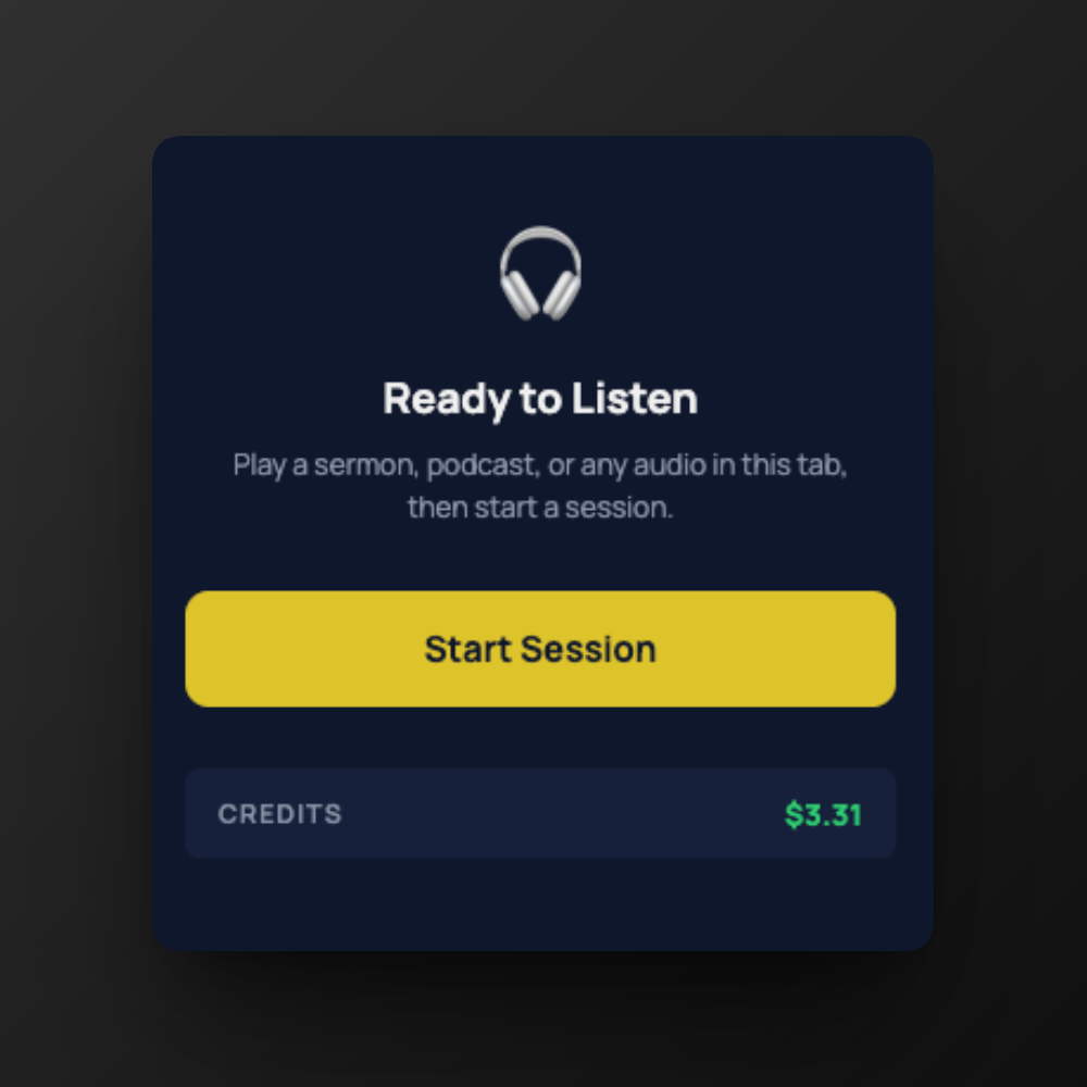 Extension ready to listen to the current tab