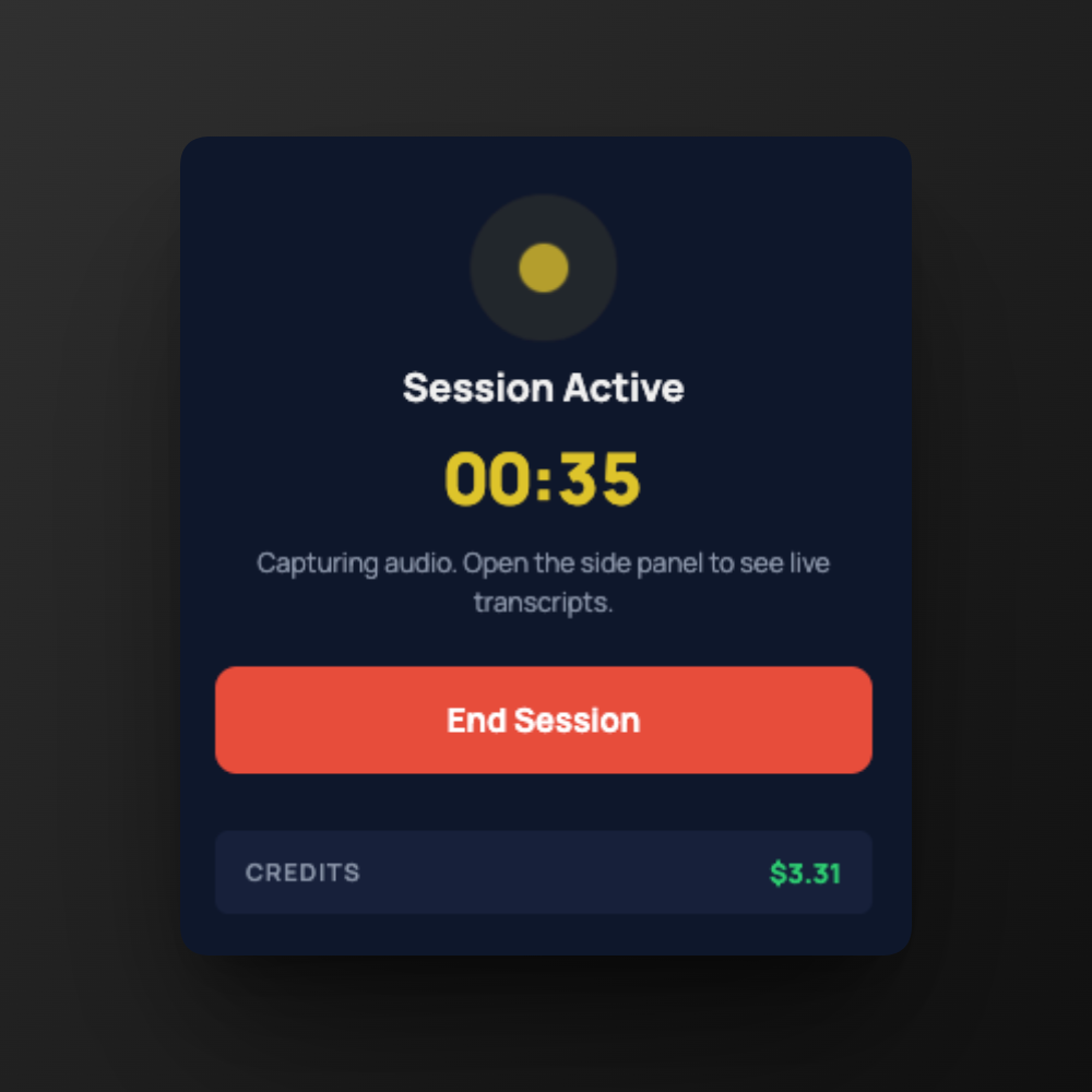 Live session active; follow in the app on another device
